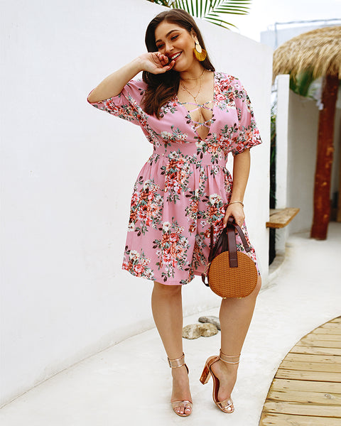 Boho Bohemian Romper Resort Wear Floral Plus Sizes