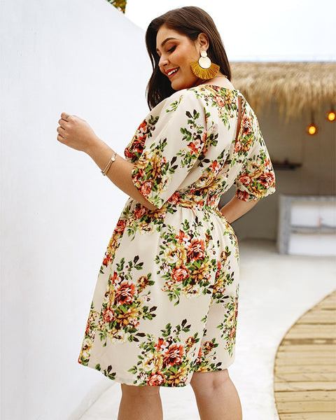 Boho Bohemian Romper Resort Wear Floral Plus Sizes