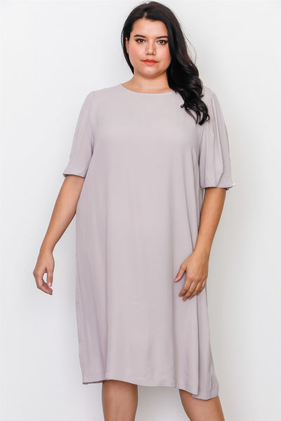 Relaxed Fit Short Sleeve Midi Dress